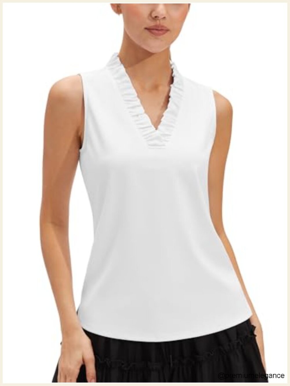 Sleeveless Ruffle Golf Tank Top UPF 50 Quick Dry Moisture Wicking 4-Way Stretch